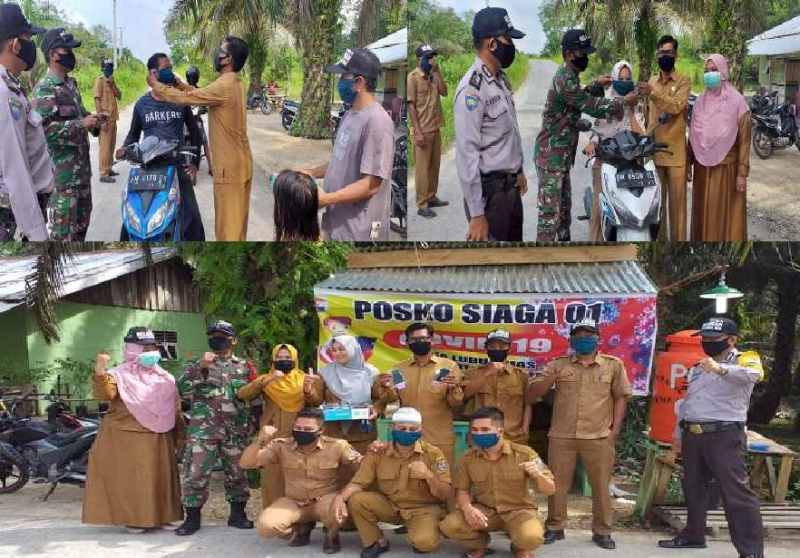Pemerintah Desa Lubuk Mas Bagikan Masker Gratis Kepada Masyarakat