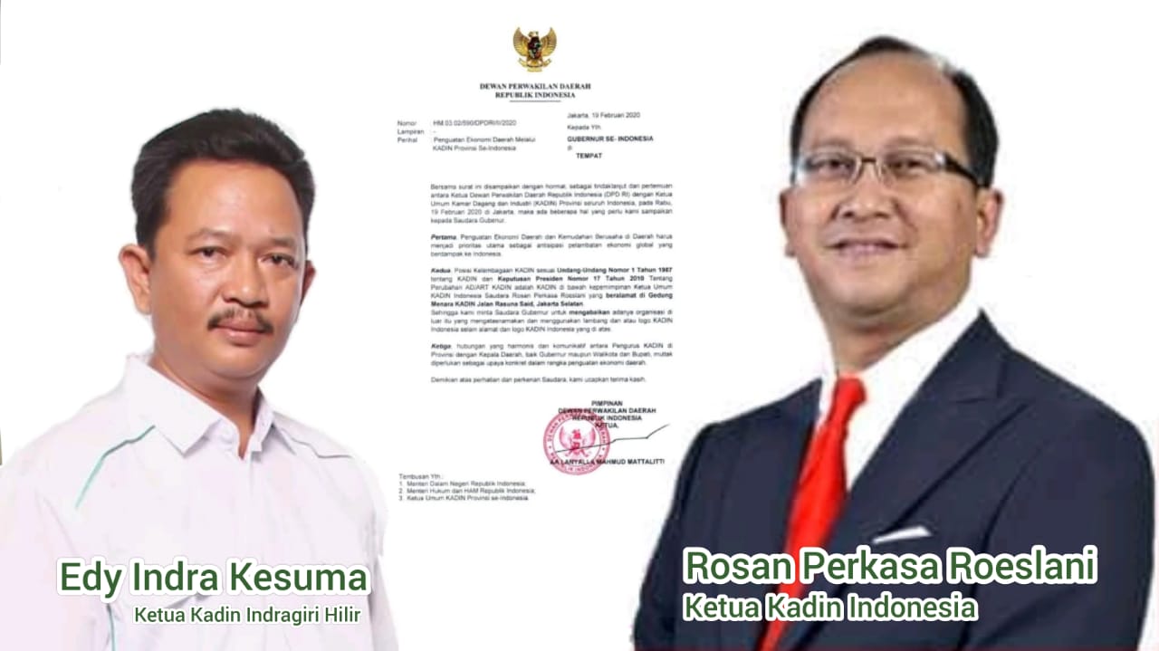 Edy Indra Kesuma Sambut Baik Penegasan Kepengurusan Kadin oleh DPD RI
