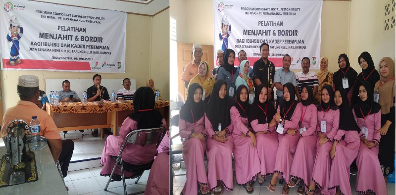 PHE Siak Bersama Masyarakat Desa Senama Nenek, Melakukan Kegiatan Pelatihan Menjahit