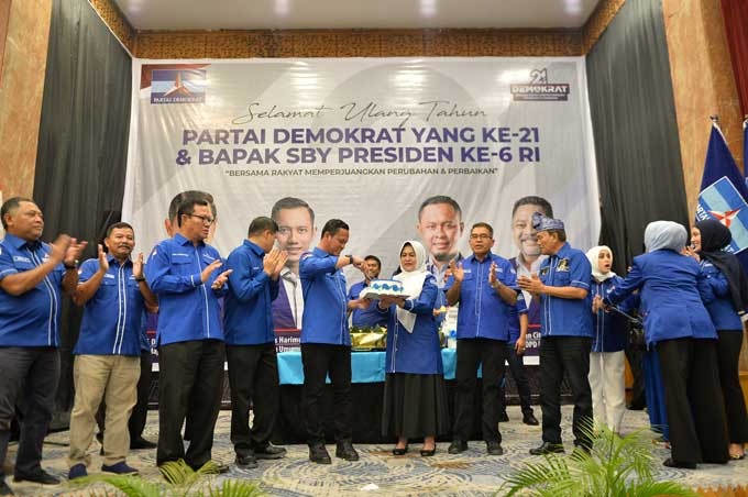 Syukuran HUT Partai Demokratke 21, Masyarakat Pekanbaru Siap Menangkan AHY di 2024