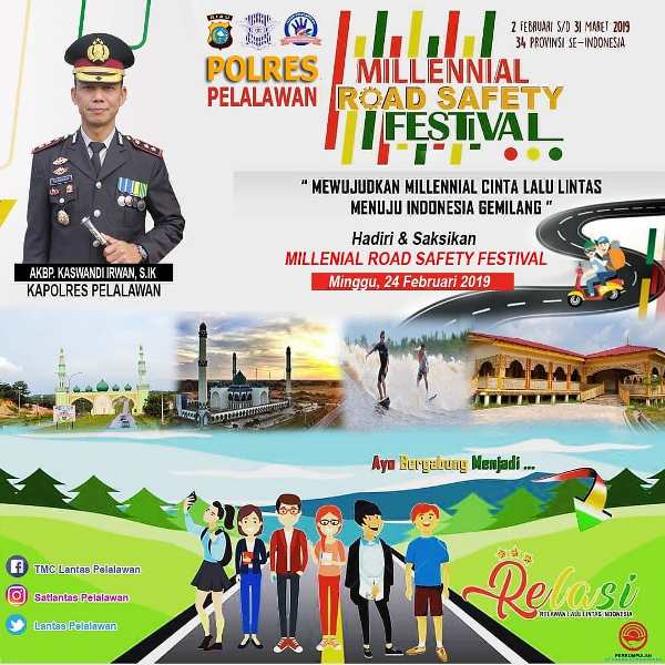 Menuju Zero Accident, Sat Lantas Pelalawan Gelar Millenial Road Safety Festival