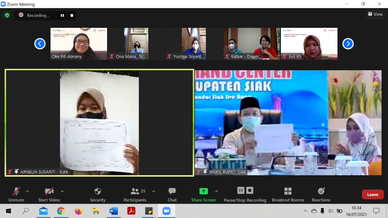 27 Pelaku UMKM Kriya di Siak dan Sintang Mengikuti Pelatihan UMKM Lestari