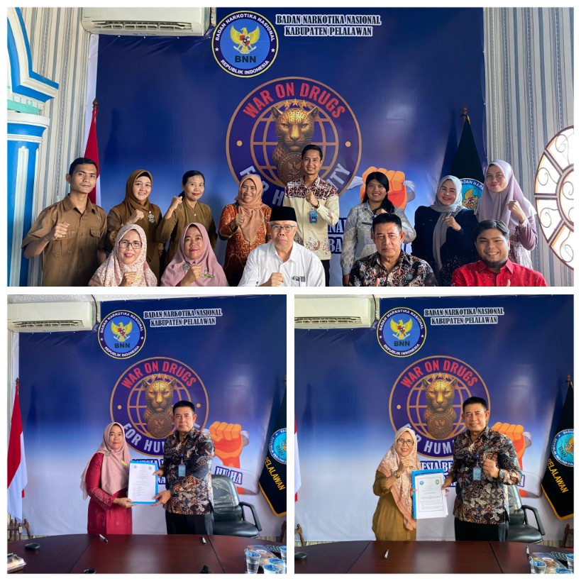 Cegah Narkoba di Dunia Pendidikan, BNNK Pelalawan Lakukan MoU dengan ITP2I dan 2 Sekolah Menengah Atas