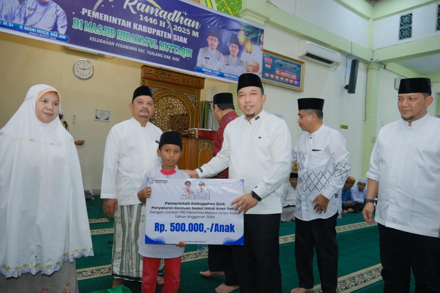 Safari di Tualang, Wabup Husni Ingatkan Perbanyak Beribadah, Infak dan Bersedekah Selama Bulan Ramadhan