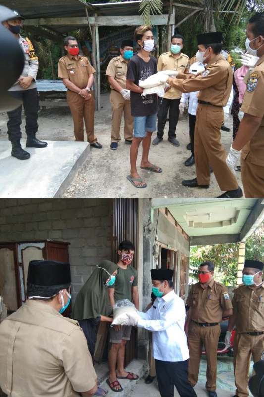 120 ODP Dan 1 PDP Covid-19 Se-Kecamatan Bandar Petalangan  Terima Bantuan Dari Pemkab Pelalawan