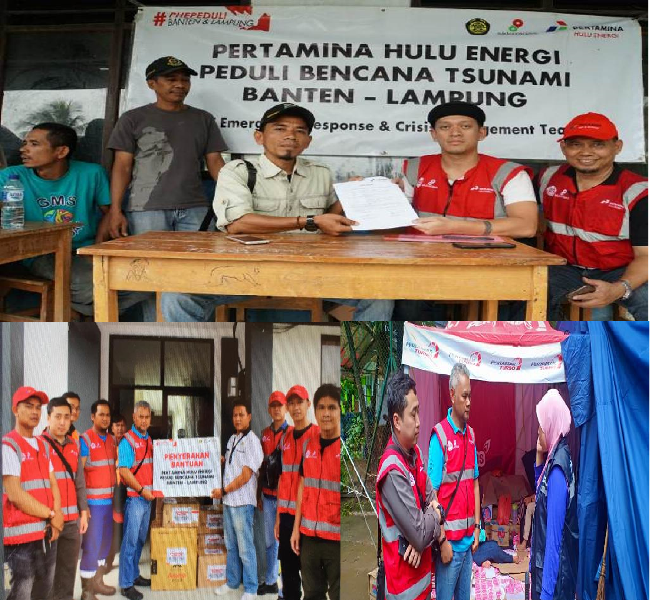 Peduli Korban Tsunami Banten-Lampung, Pertamina Hulu Energi Turunkan Relawan Dan Serahkan Bantuan