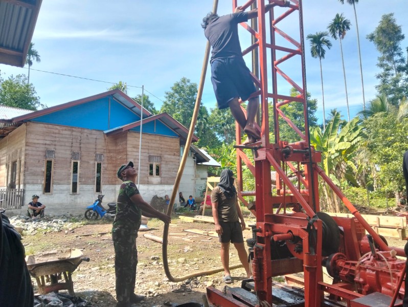 Satgas TMMD ke-129 Kodim 0102/Pidie Genjot Pengeboran Sumur Bor di Dayah Balul Ula Al-Munawarah