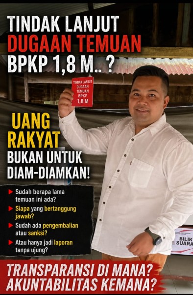 Dugaan Temuan BPKP Rp1,8 M di Perumda Tuah Sekata Disorot, DSP : Publik Berhak Tahu Sejauh Mana Tindak Lanjutnya