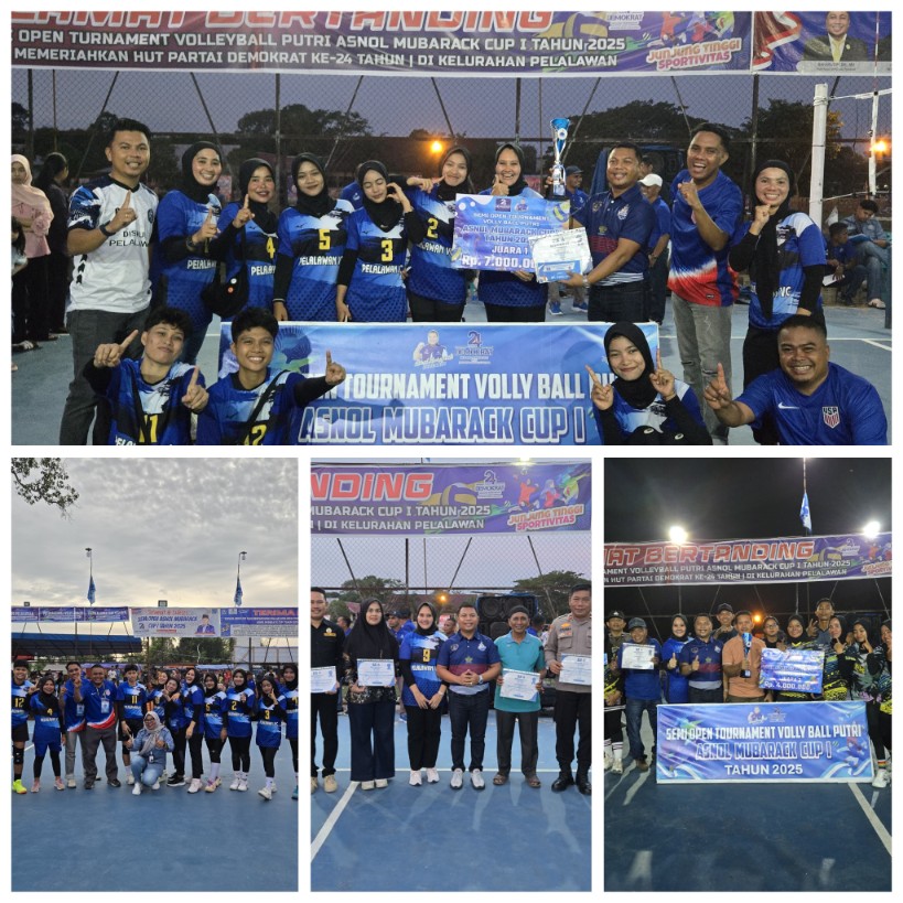 Diikuti 32 Tim, Pelalawan VC Juara 1 di Final Volly Ball Putri Asnol Mubarack CUP 1 2025