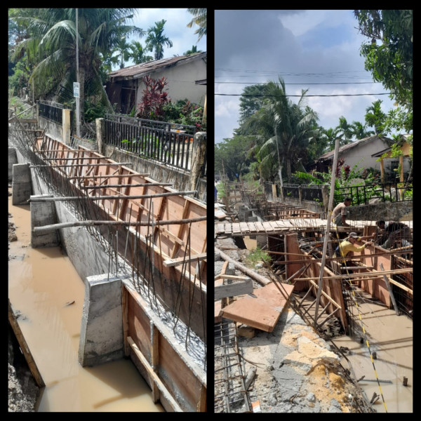 Tidak Ada Plang, Pekerjaan Leoning Buat Jalan Gajah Tunggal Runtuh