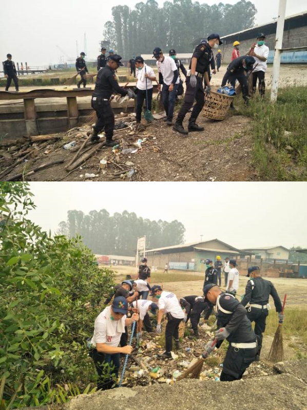 Bersihkan Sungai Siak Sambut Harhubnas, Armadi: Kita Ingin Sungai Ini Bersih Dari Sampah Plastik
