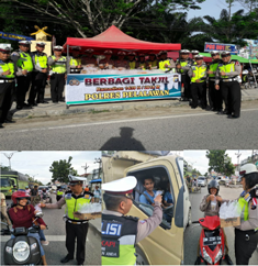 Jelang Berbuka Puasa, Sat Lantas Polres Pelalawan Bagi-bagi Takjil Untuk Pengendara