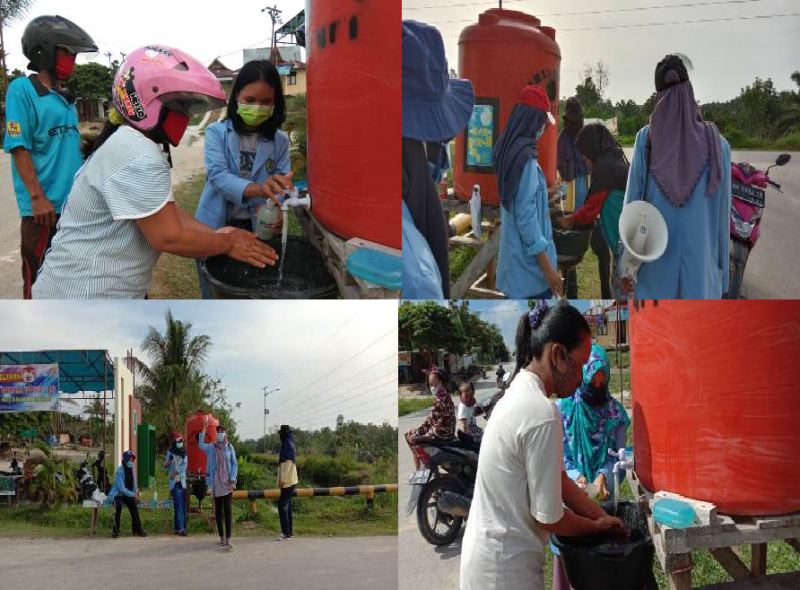 Antisipasi Penyebaran Covid-19, Tim Kukerta Relawan Covid-19 Kampung Dayun UNRI Jaga Posko
