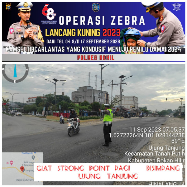 Ops Zebra 2023, Satlantas Polres Rohil Strong Point Pagi  Di Berbagai Wilayah