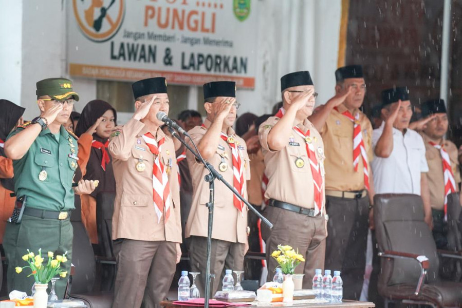 Hari Pramuka Ke-62, Bupati Rohil Sampaikan Sambutan Ketua Kwartir Nasional
