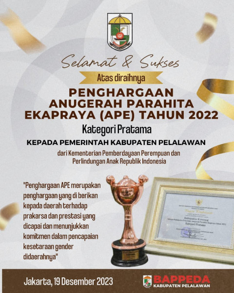Pemkab Pelalawan Raih Penghargaan Dalam Anugerah Parahita Ekapraya Tahun 2023