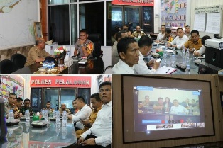 Jelang Pemilu 2019, Bupati Harris Dengarkan Arahan Menkopulhukam  Melalui Video Conference