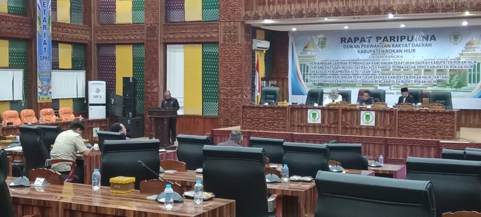 Paripurna DPRD Rohil, Sekda Rohil Sebut Penting landasan Hukum Ranperda Penyelenggara Bencana