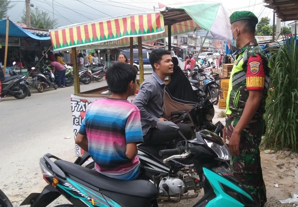 Wajib Prokes, Sertu Abdon Pardosi Sisir 4 Lokasi