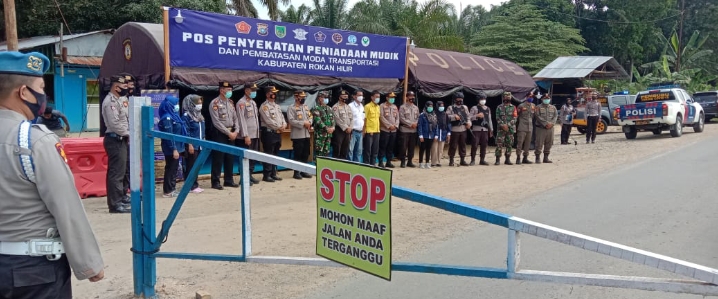 Satlantas Polres Rohil Operasi Penyekatan Arus Mudik, 700 Unit Kendaraan Diputar Balikan