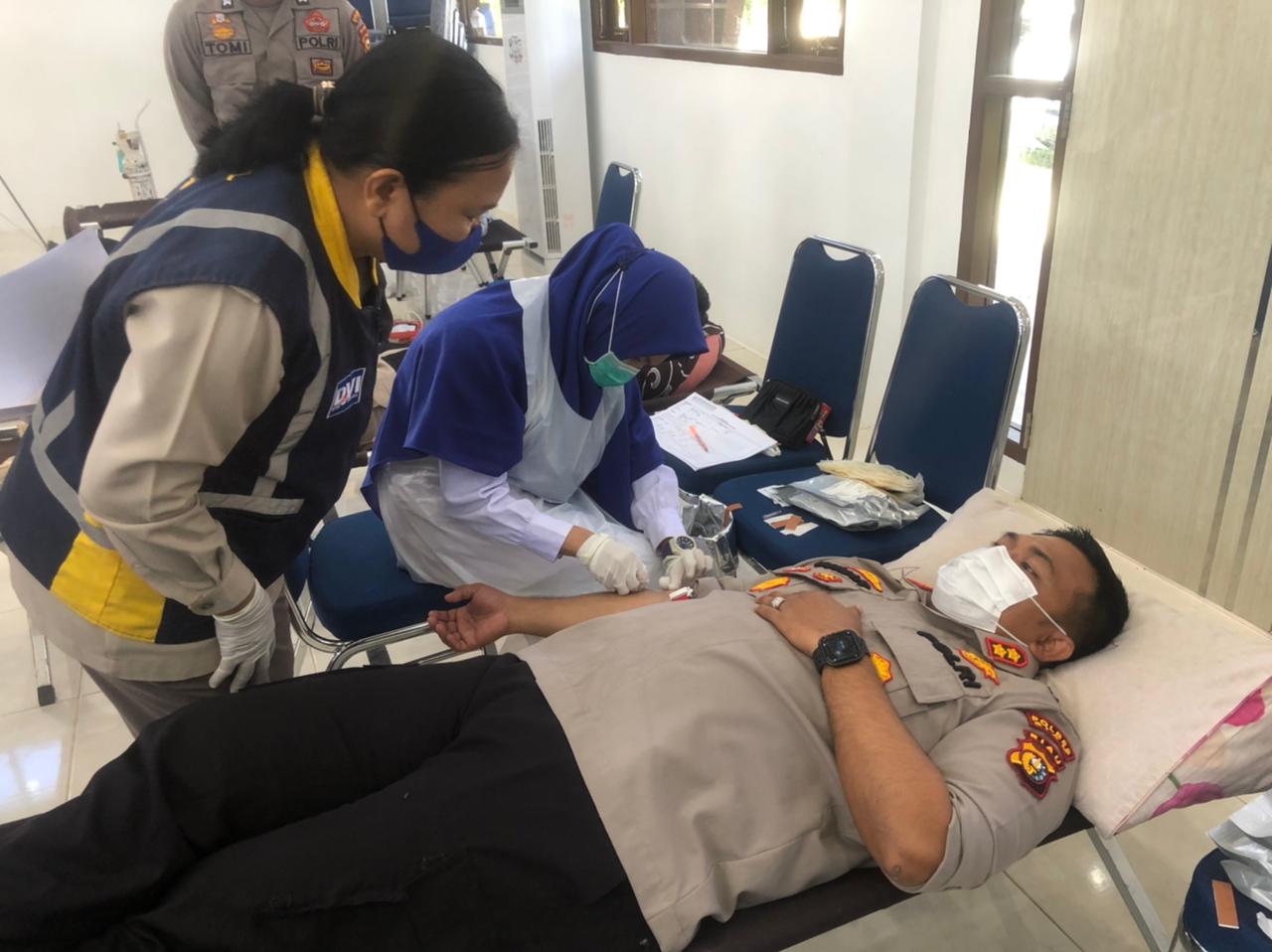 Hari Bhayangkara Ke - 75, Polres Siak Berhasil Kumpulkan 106 Kantong Darah