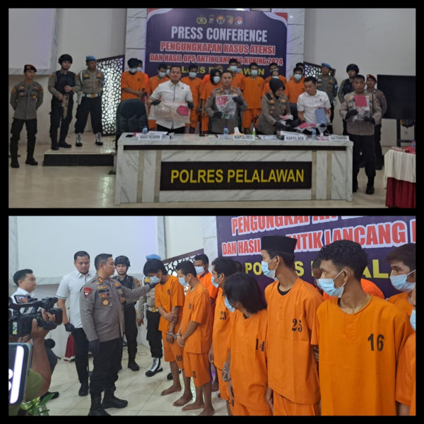 Polres Pelalawan Gelar Conference Pres Pengungkapan Kasus Curat, Curas, Narkoba dan Pemerkosaan