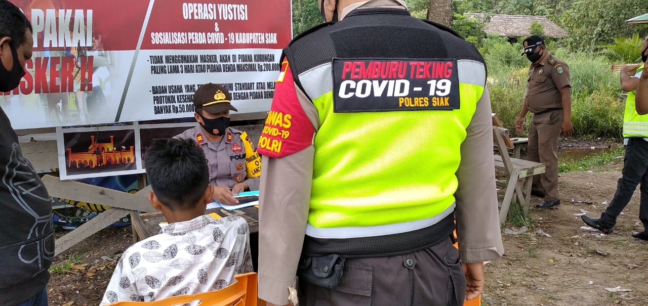 Agar Masyarakat Sungai Mandau Patuh Prokes, Siswoyo Gelar Operasi Yustisi Covid-19