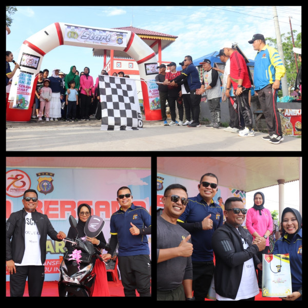 Olahraga Bersama HUT Bhayangkara ke 78 di Polres Pelalawan, Diwarnai Lomba Masak Nasi Goreng
