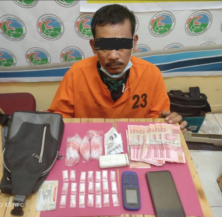 Satres Narkoba Polres Pelalawan Amankan Pengedar Shabu Dengan BB 10,32 Gram