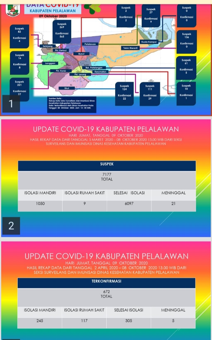 Covid -19 Pelalawan Hari Ini, Positif Tambah 5 Orang, Selesai Isolasi 2 Orang, dan Meninggal 1 Orang