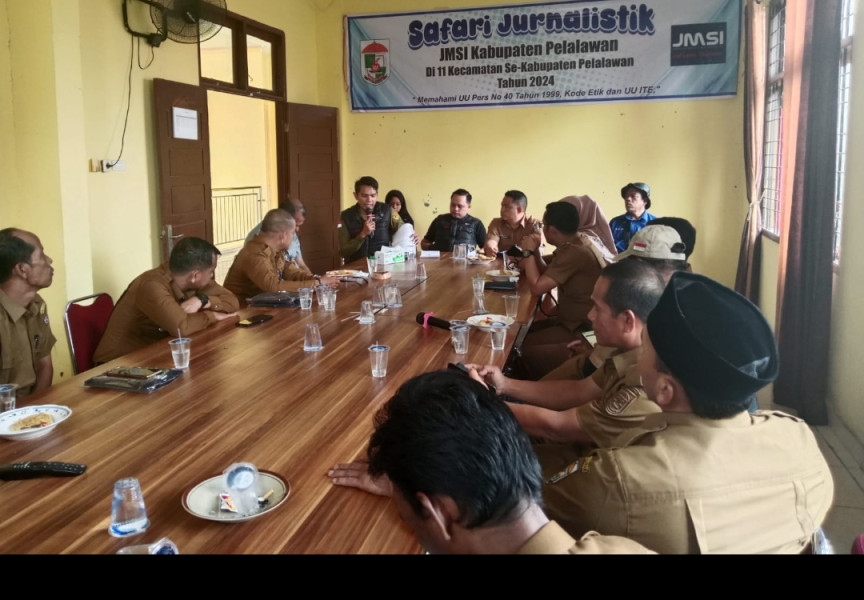 Antusiasme Kades Se-Kecamatan Pangkalan Kuras Ikuti Safari Jurnalistik JMSI Kabupaten Pelalawan