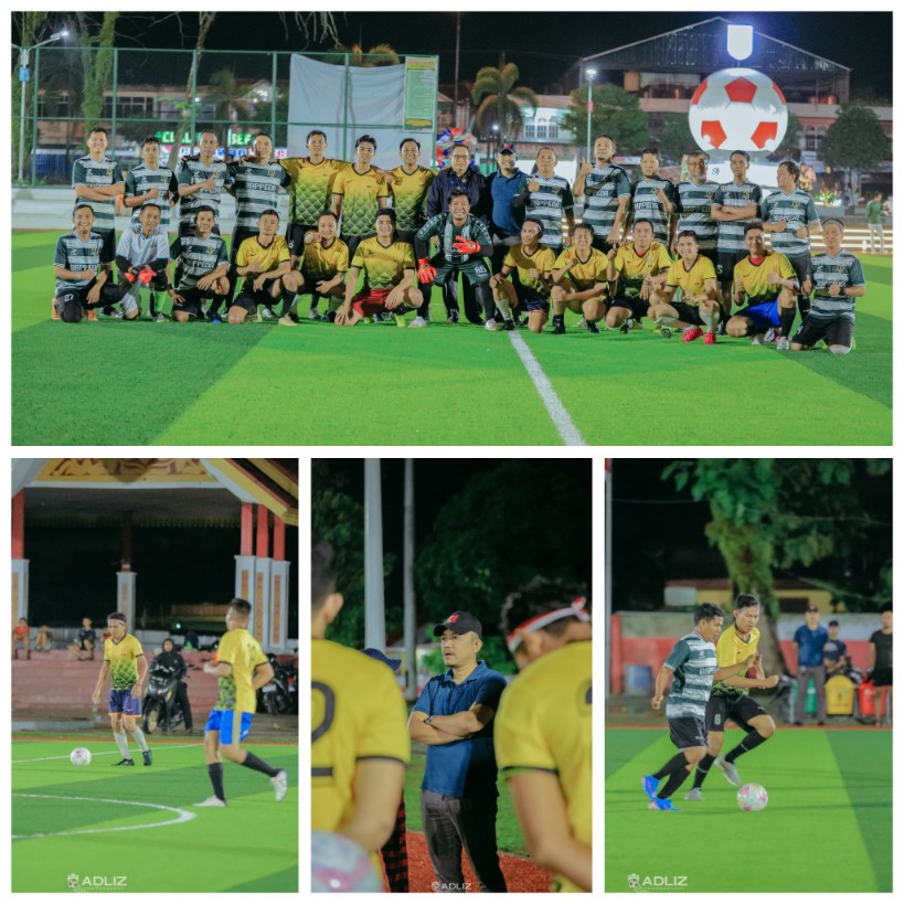 Jalin Silaturahmi, BRKS Pangkers Ungguli Tim Bappeda Pelalawan 1 - 0 Dalam Pertandingan Persahabatan Sepakbola