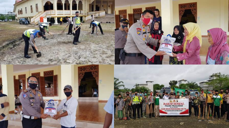 Peringati Hari Bhayangkara ke 74, Polres Pelalawan Bhakti Sosial di Istana Sayap