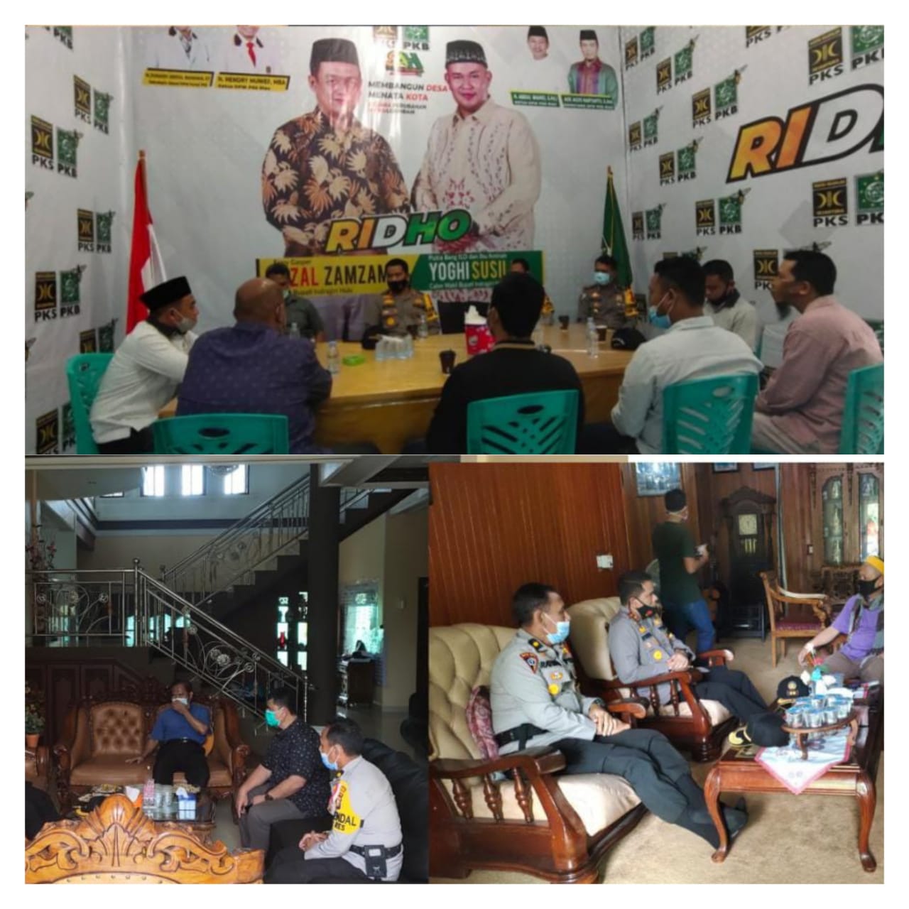 Kunjungi Posko Pemenangan Cakada, Kapolres Inhu Serahkan Buku Panduan Prokes Covid-19