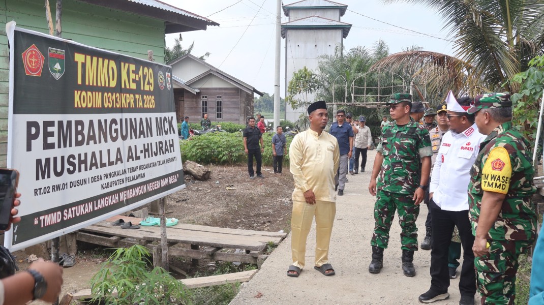 Tinjau Hasil Pembangunan TMMD ke-129, Tim Wasev Mabesad  Brigjen TNI Zulfirman Chaniago, S.I.P., M.Han Evaluasi Sasaran Fisik