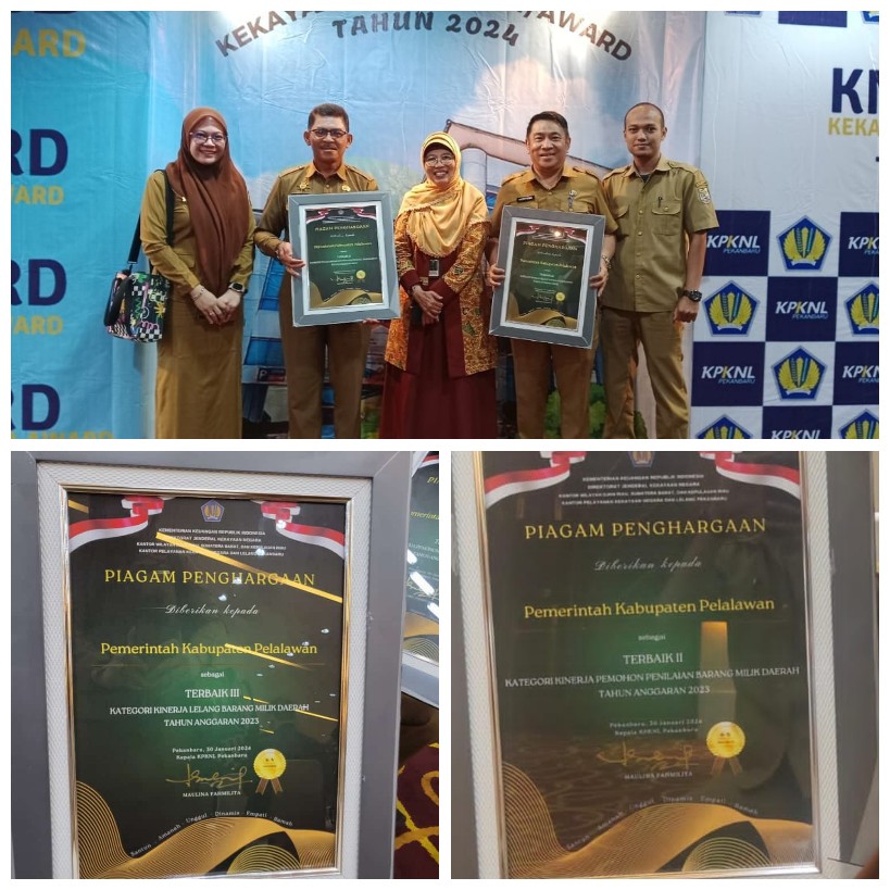 Pemkab Pelalawan Raih Dua Penghargaan dari KPKNL Riau