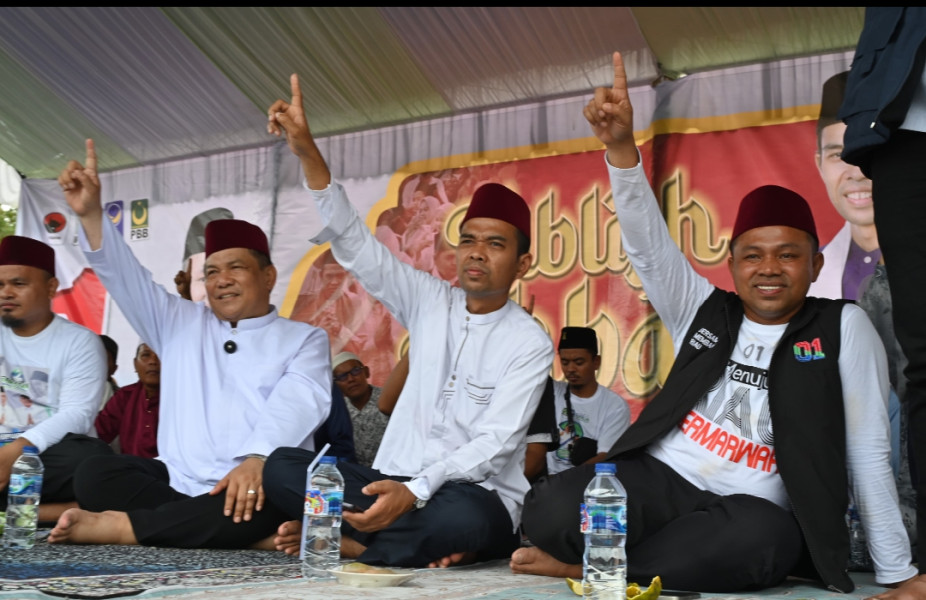 Ribuan Masyarakat Kemuning Tumpah Ruah Bersama UAS, Tolak Money Politik dan Siap Menangkan Wahid-Hariyanto