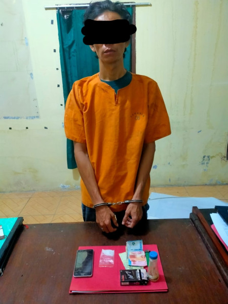 Grebek Kamar Hotel, Pria  Pengedar Narkotika Di Bekuk Polsek Bangko Pusako