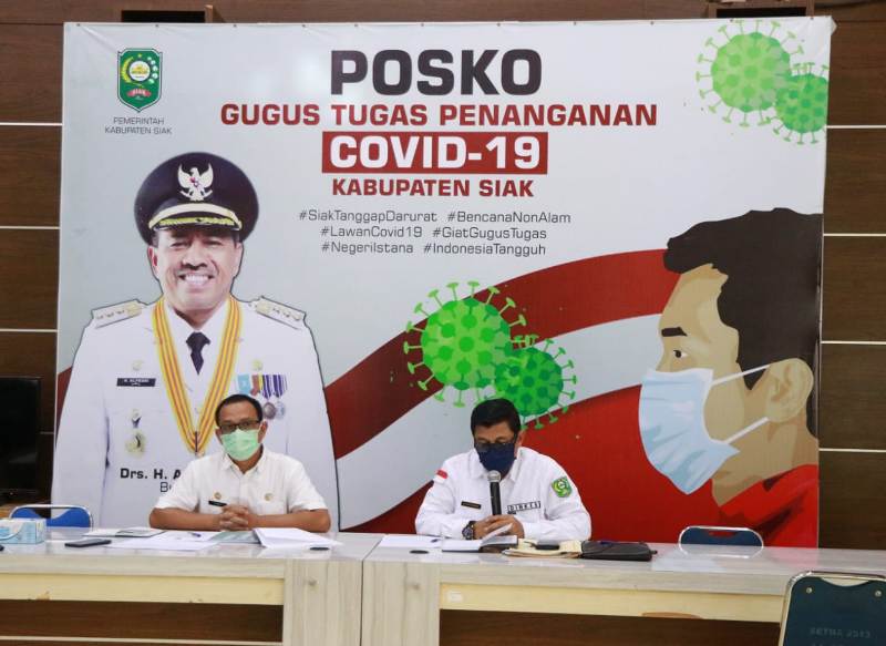 Tim Gugus tugas Konpers Update Info Penangananan Covid-19 di Kabupaten Siak
