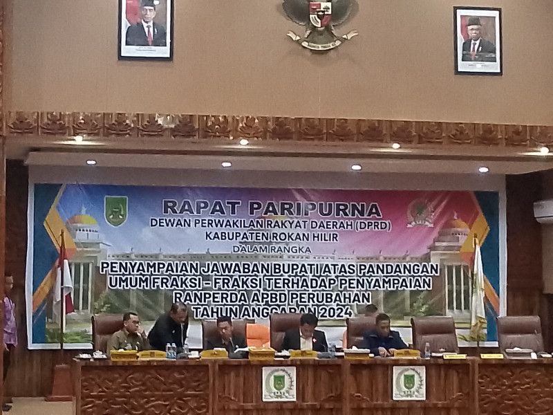 Paripurna Pandangan Umum Fraksi Fraksi RAPBD- P 2024 , Bupati Ucapkan Terima Atas Saran Masukan Fraksi