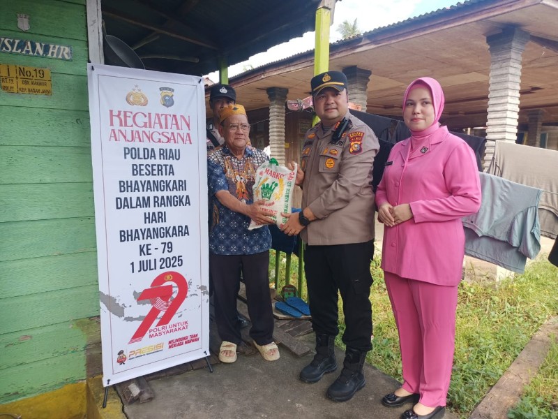Peringati HUT Bhayangkara Ke-79. Polsek Bangko Ajangsana Purnawirawan
