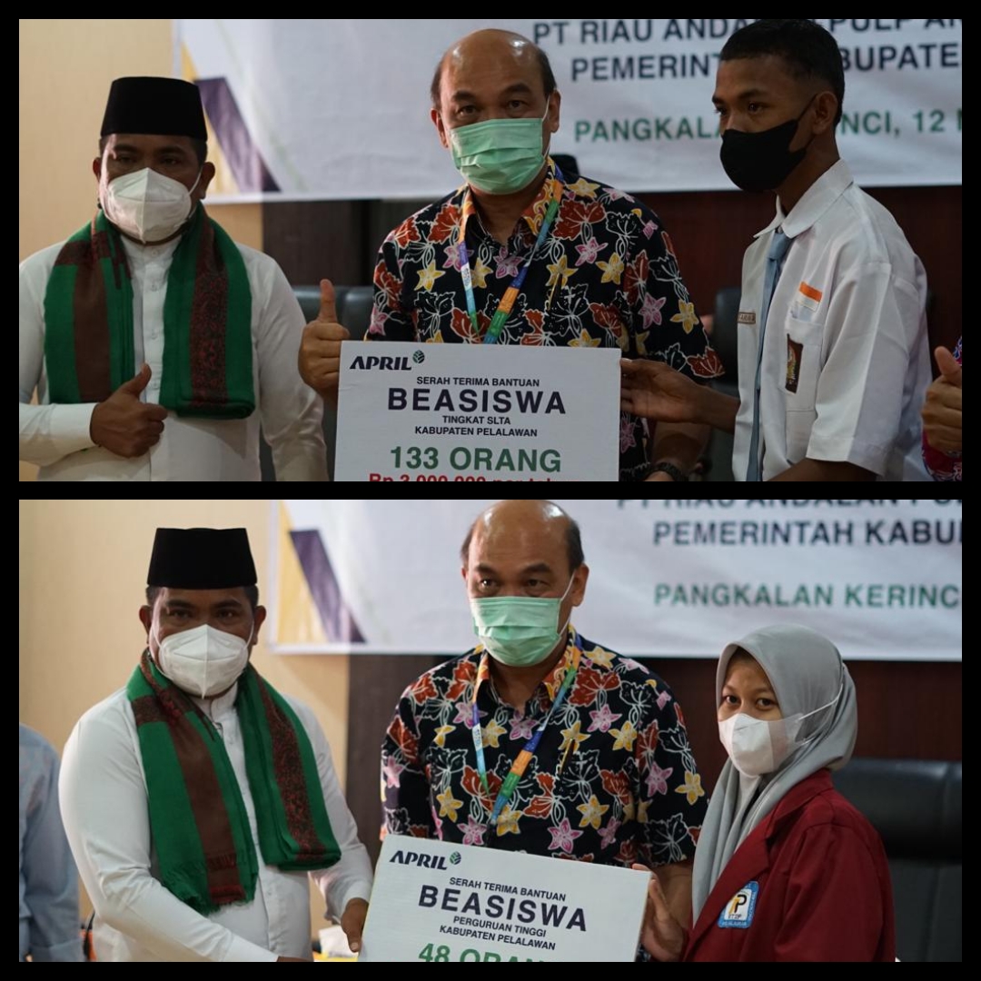 Tingkatkan SDM Lokal, PT RAPP Serahkan Beasiswa Pendidikan di Kabupaten Pelalawan
