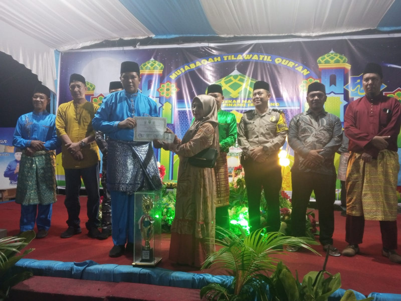 TPQ AL- Muntaha Juara Umum MTQ Ke 32, Penghulu Arizal Berikan Bonus