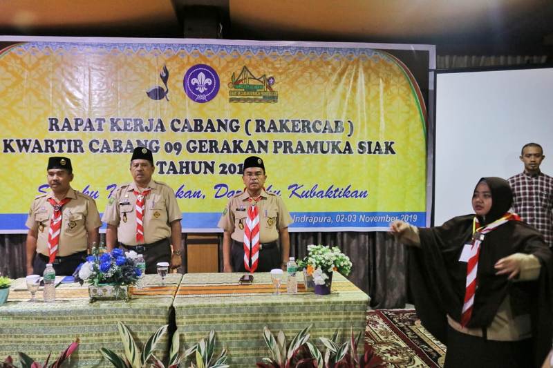 Tutup Rapat Kerja Cabang Kwarcab 09 Siak, Alfedri Minta Prestasi Akreditasi Online Dipertahankan