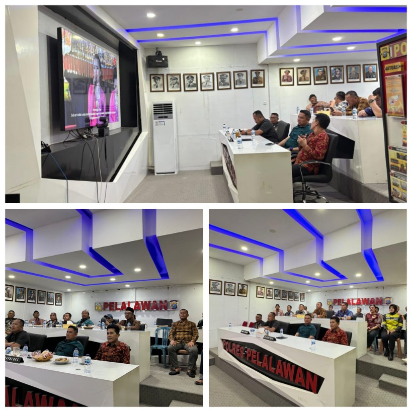 Sempena Bhayangkara ke-79, Polres Pelalawan Gelar Nonton Bareng Pagelaran Wayang Nusantara