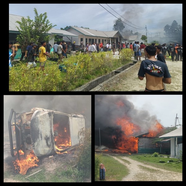 Masyarakat 3 Kampung Demo PT SSL Berlangsung Ricuh, Massa Bakar Mobil, Kantor dan Mes