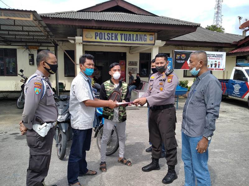 Amankan 2 Unit Sepeda Motor Hasil Curian, Polsek Tualang Kembalikan Kepada Pemilik