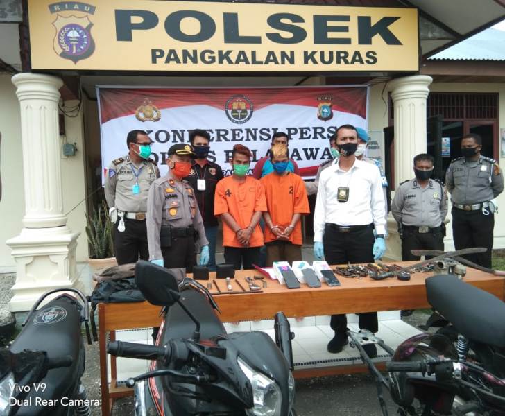 Polsek Pangkalan Kuras Berhasil Ungkap Kasus Curat Terbesar di Wilkum Polres Pelalawan