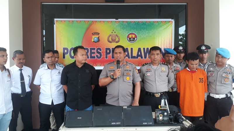 Bobol Kantor Desa, MH Diringkus Sat Reskrim Polres Pelalawan