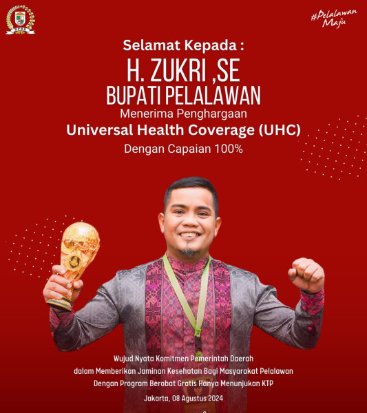 Bupati Pelalawan Terima Penghargaan UHC Awards Tahun 2024
